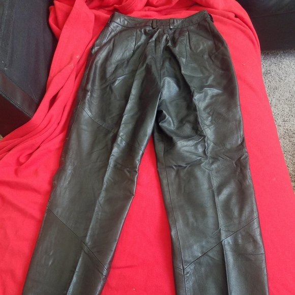 Wilsons Vintage 1990's Black Leather Slacks - Picture 2 of 2
